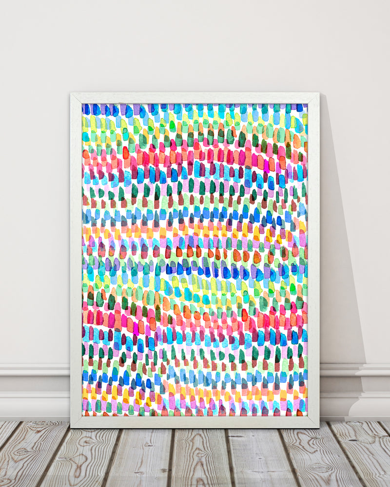 Artsy Strokes Stripes Colorful Abstract Art Print by Ninola Design