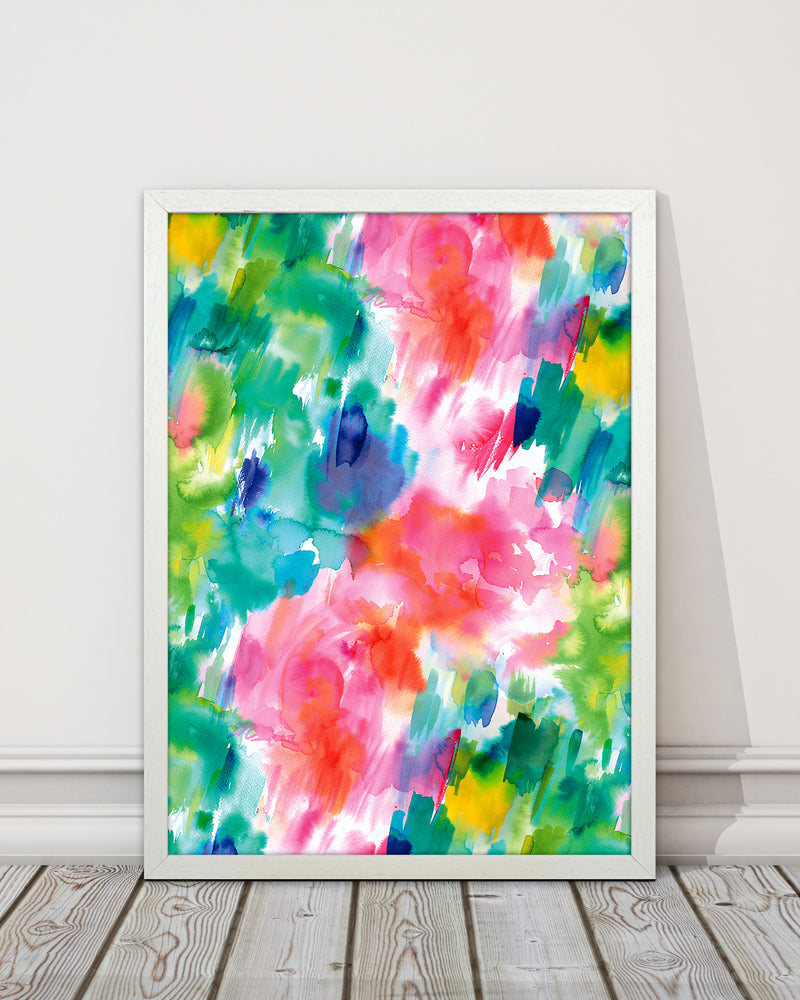 Painterly Waterolor Texture Abstract Art Print by Ninola Design