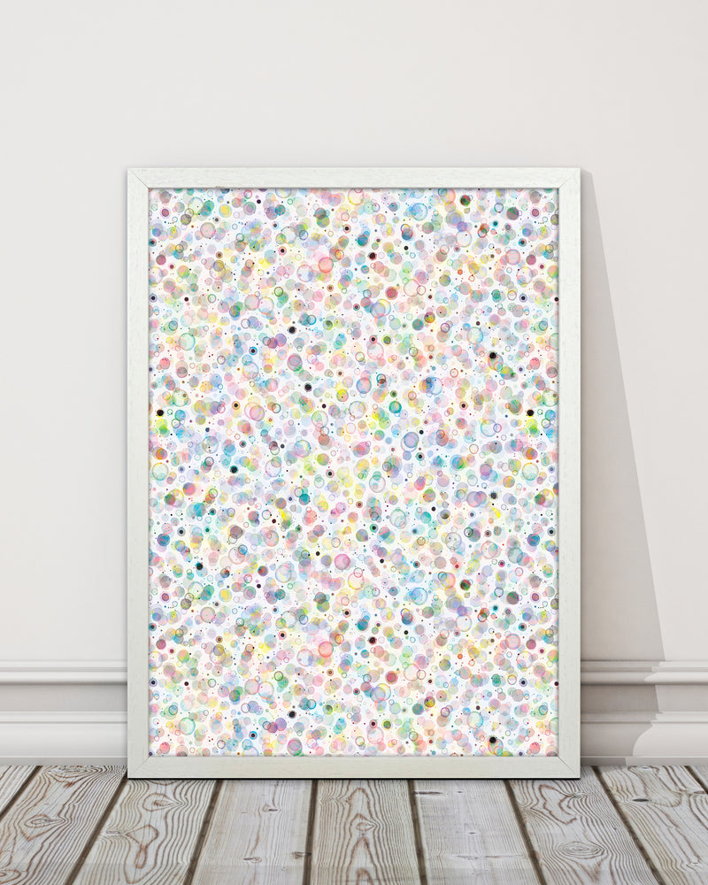 Cosmic Bubbles Multicolored Abstract Art Print by Ninola Design