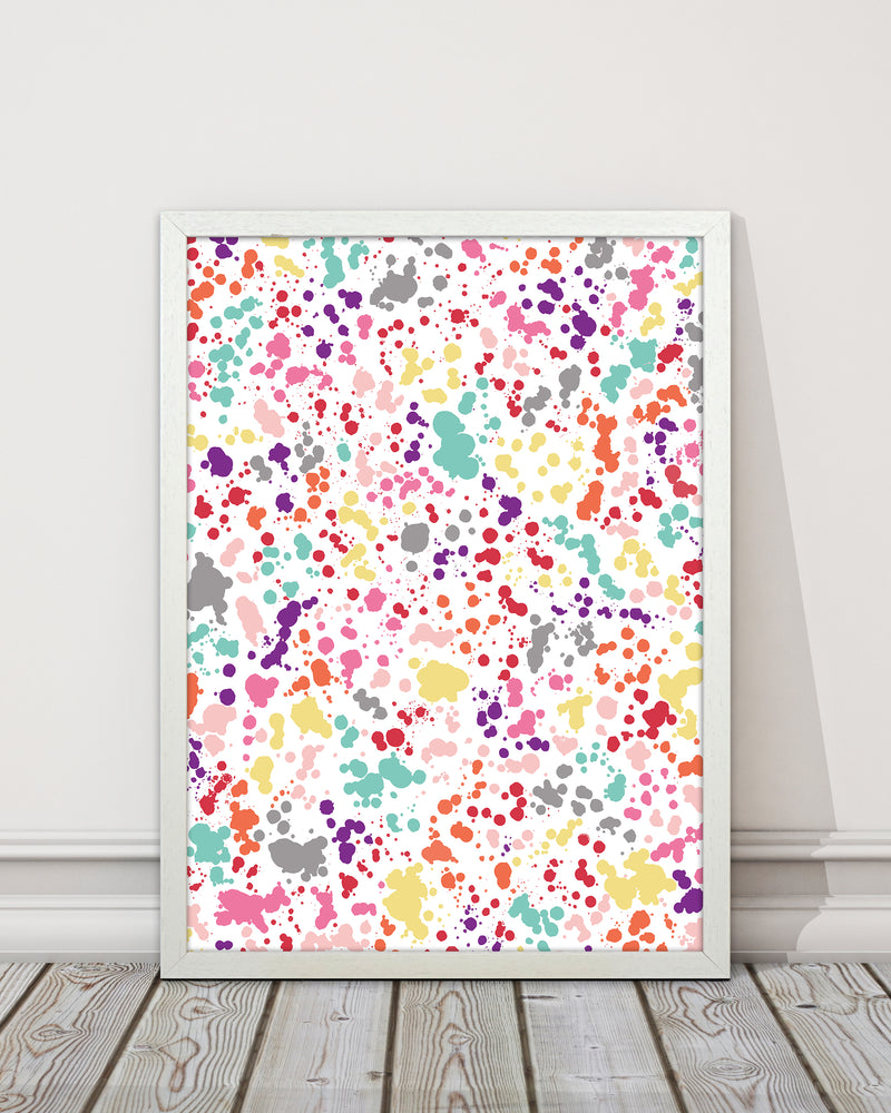 Splatter Dots Multicolored Abstract Art Print by Ninola Design