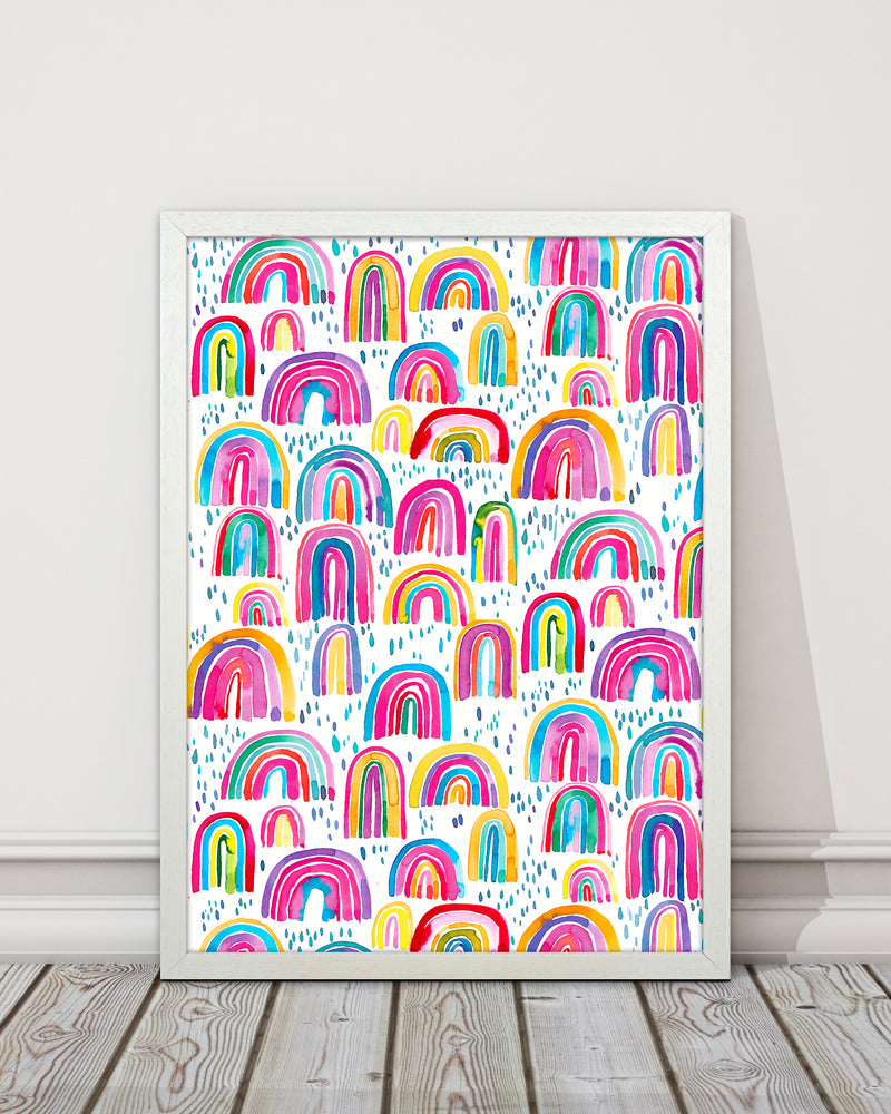 Cute Watercolor Rainbows Abstract Art Print by Ninola Design