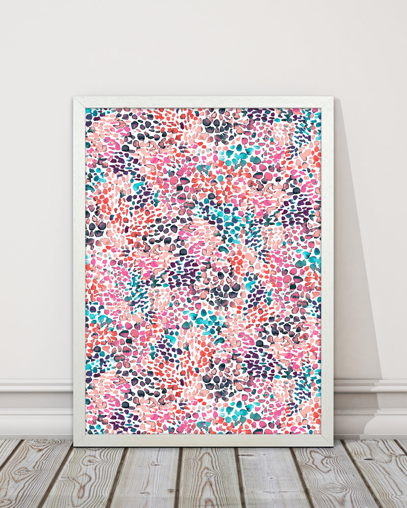 Speckled Watercolor Pink Abstract Art Print by Ninola Design
