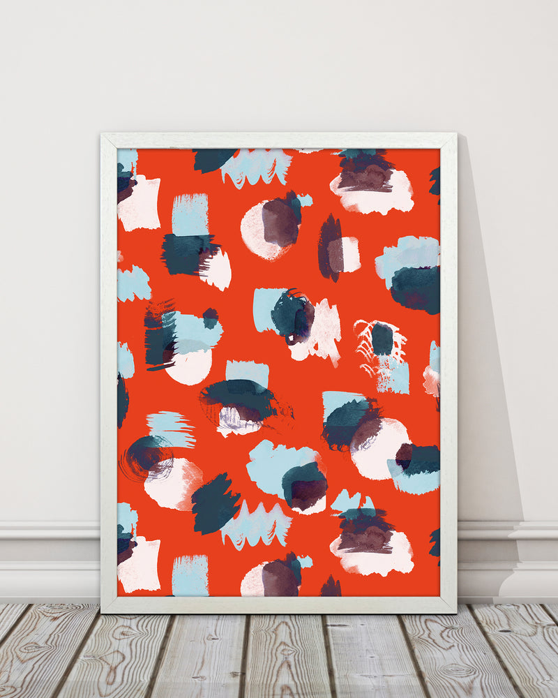 Abstract Stains Coral Abstract Art Print by Ninola Design