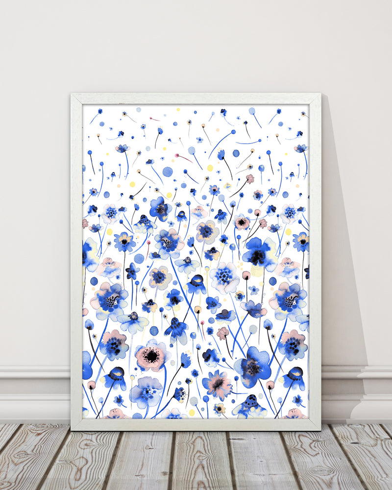 Ink Flowers Degraded Abstract Art Print by Ninola Design