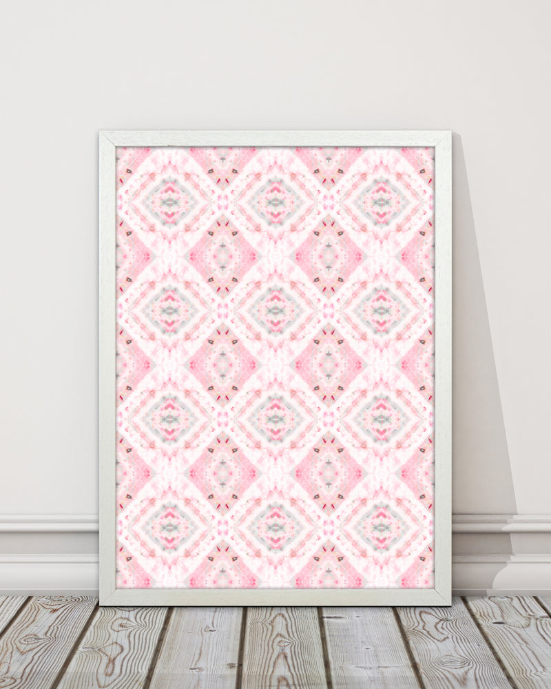 Boho Shibori Pink Abstract Art Print by Ninola Design