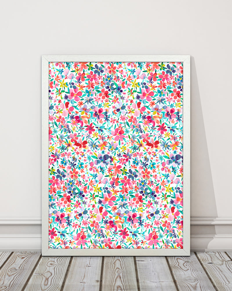 Colorful Petals Abstract Art Print by Ninola Design