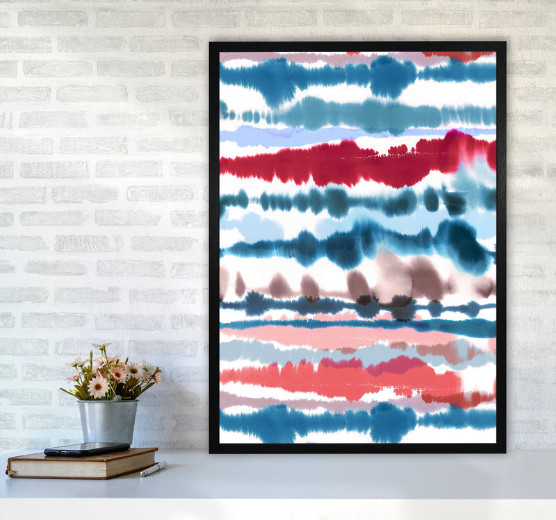 Soft Nautical Watercolor Lines Abstract Art Print by Ninola Design A1 White Frame