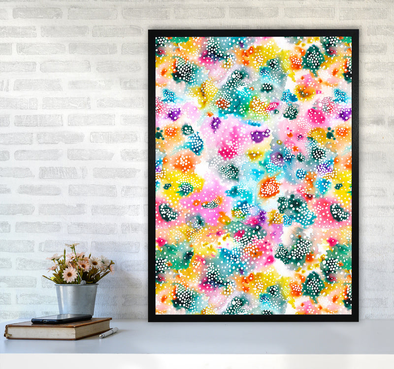 Experimental Surface Colorful Abstract Art Print by Ninola Design A1 White Frame