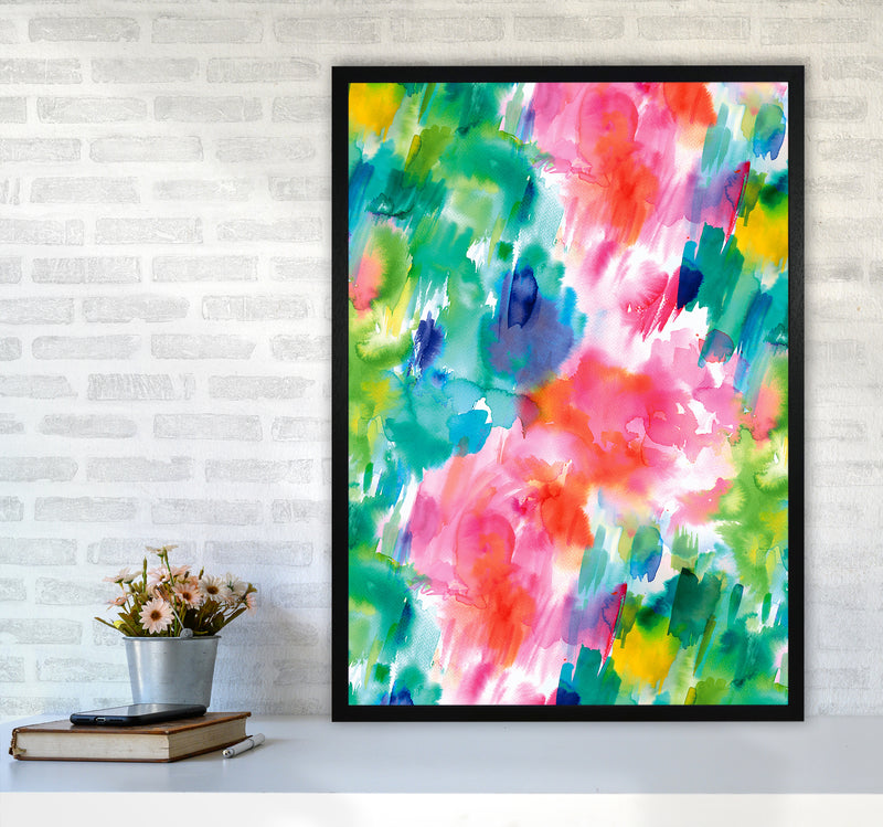 Painterly Waterolor Texture Abstract Art Print by Ninola Design A1 White Frame
