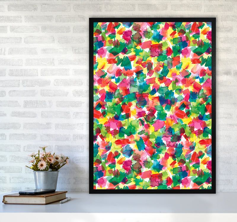 Spring Colors Multicolored Abstract Art Print by Ninola Design A1 White Frame