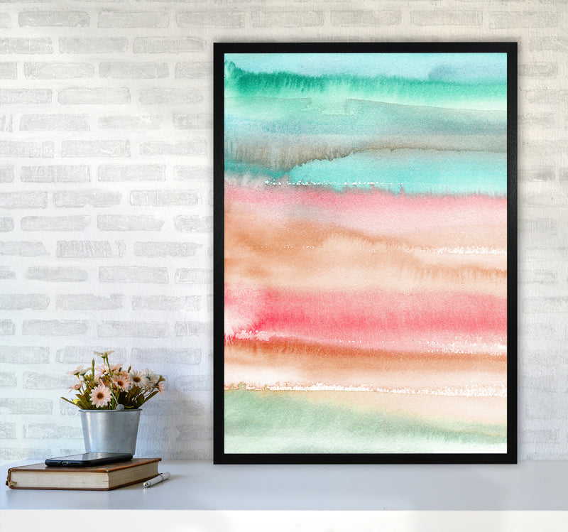 Gradient Watercolor Melon Abstract Art Print by Ninola Design A1 White Frame