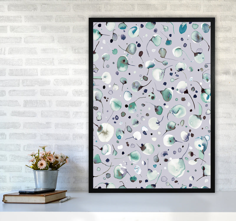 Flying Seeds Ice Winter Abstract Art Print by Ninola Design A1 White Frame