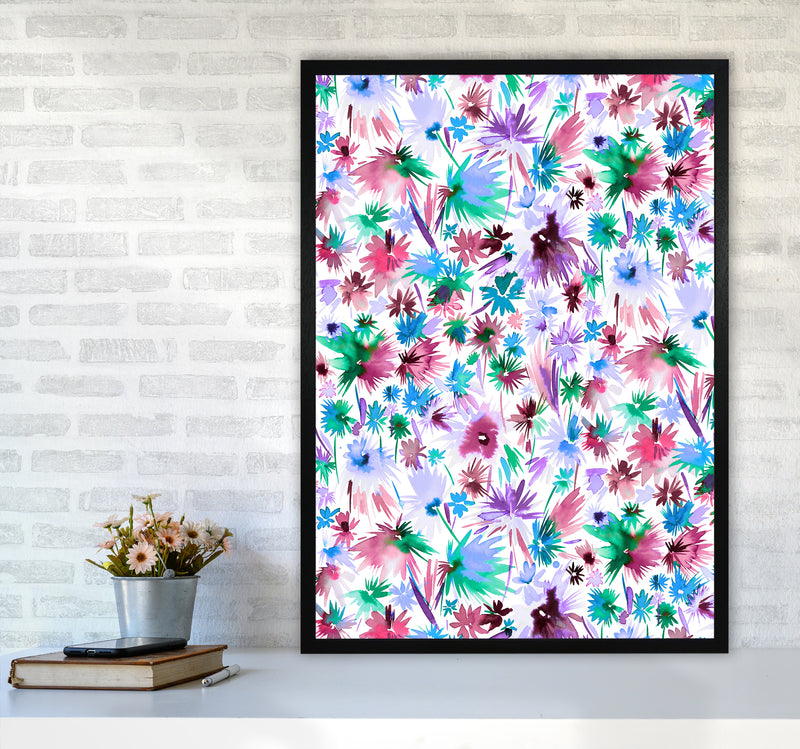 Abstract Jungle Colors Abstract Art Print by Ninola Design A1 White Frame
