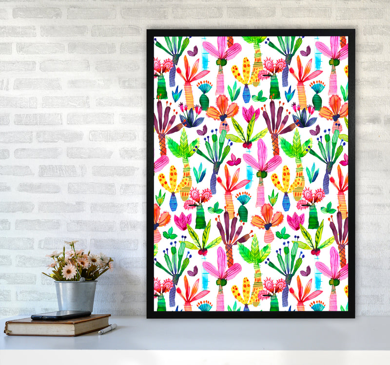 Palms Kids Garden Abstract Art Print by Ninola Design A1 White Frame