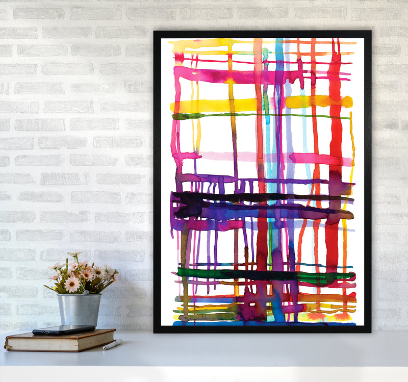 Loom Telar Abstract Art Print by Ninola Design A1 White Frame