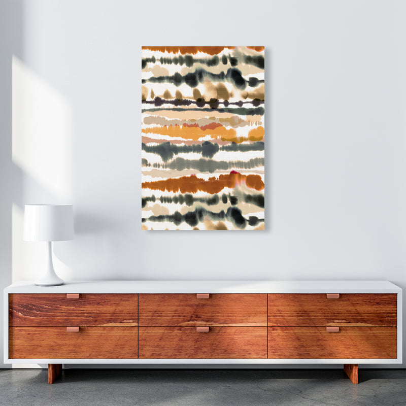 Soft Nautical Watercolor Lines Brown Abstract Art Print by Ninola Design A1 Canvas