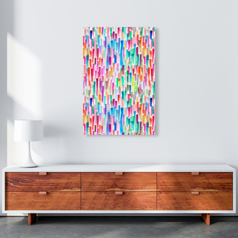 Colorful Brushstrokes Multicolored Abstract Art Print by Ninola Design A1 Canvas