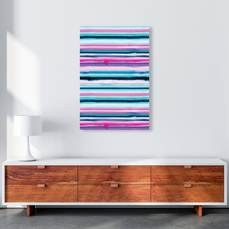 Degrade Stripes Watercolor Pink Abstract Art Print by Ninola Design A1 Canvas