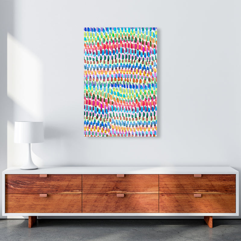 Artsy Strokes Stripes Colorful Abstract Art Print by Ninola Design A1 Canvas