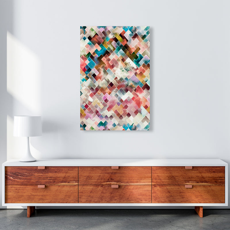Moody Geometry Multi White Abstract Art Print by Ninola Design A1 Canvas