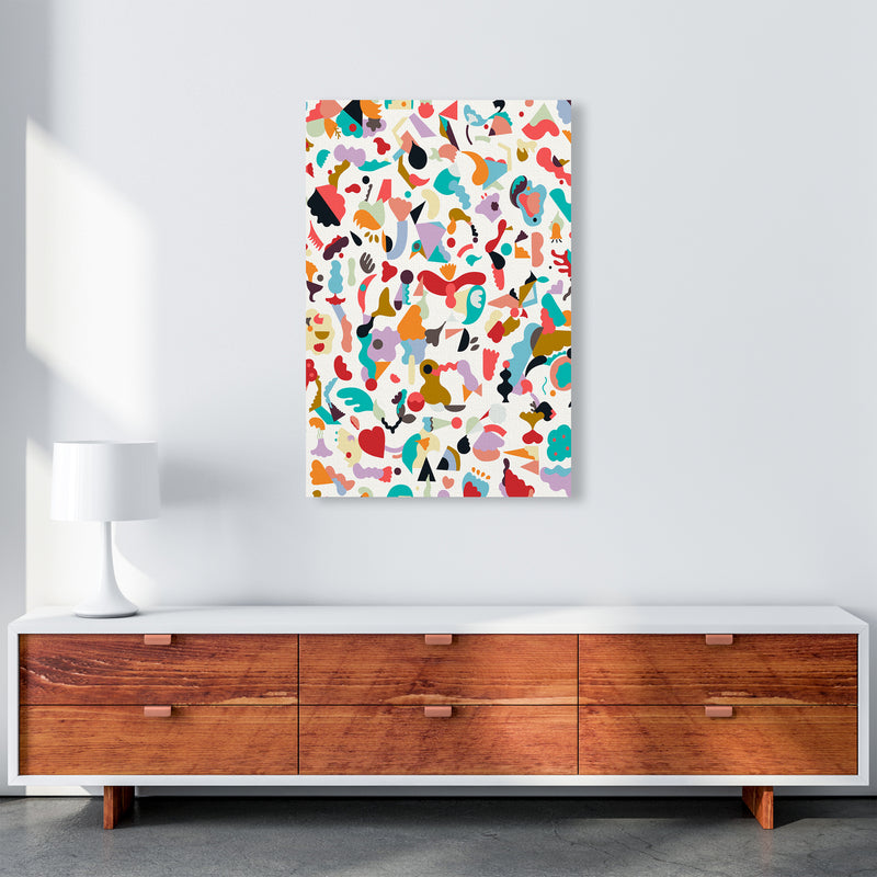 Dreamy Animal Shapes White Abstract Art Print by Ninola Design A1 Canvas