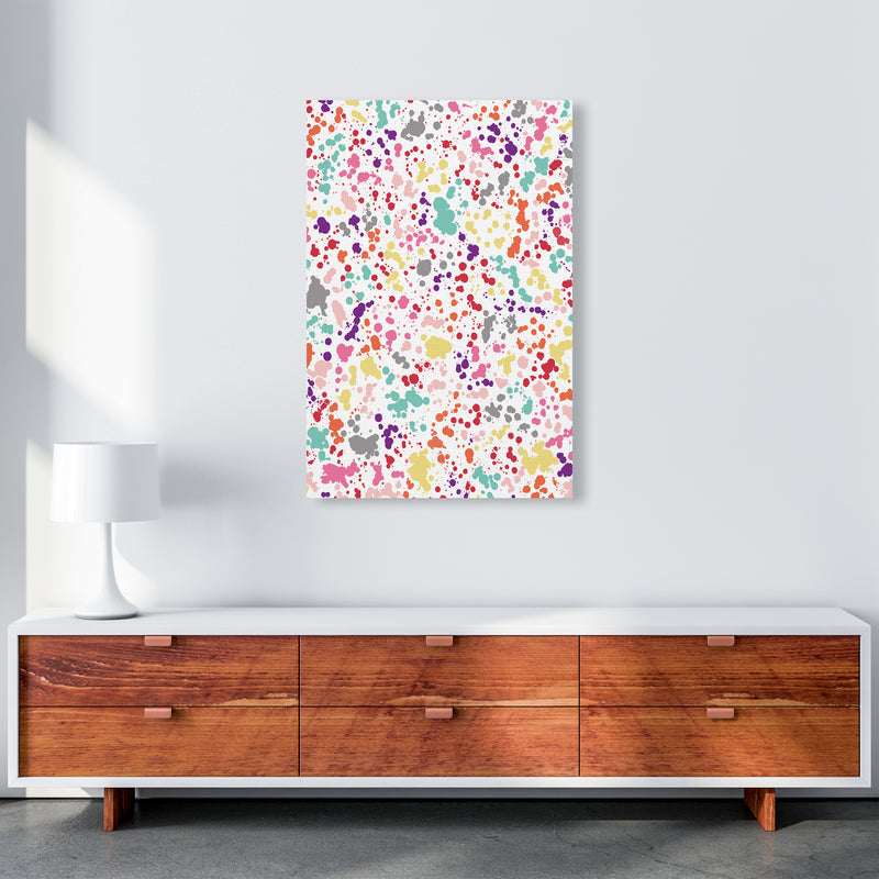 Splatter Dots Multicolored Abstract Art Print by Ninola Design A1 Canvas