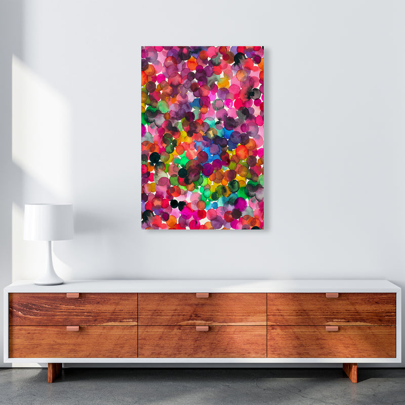 Overlapped Watercolor Dots Abstract Art Print by Ninola Design A1 Canvas