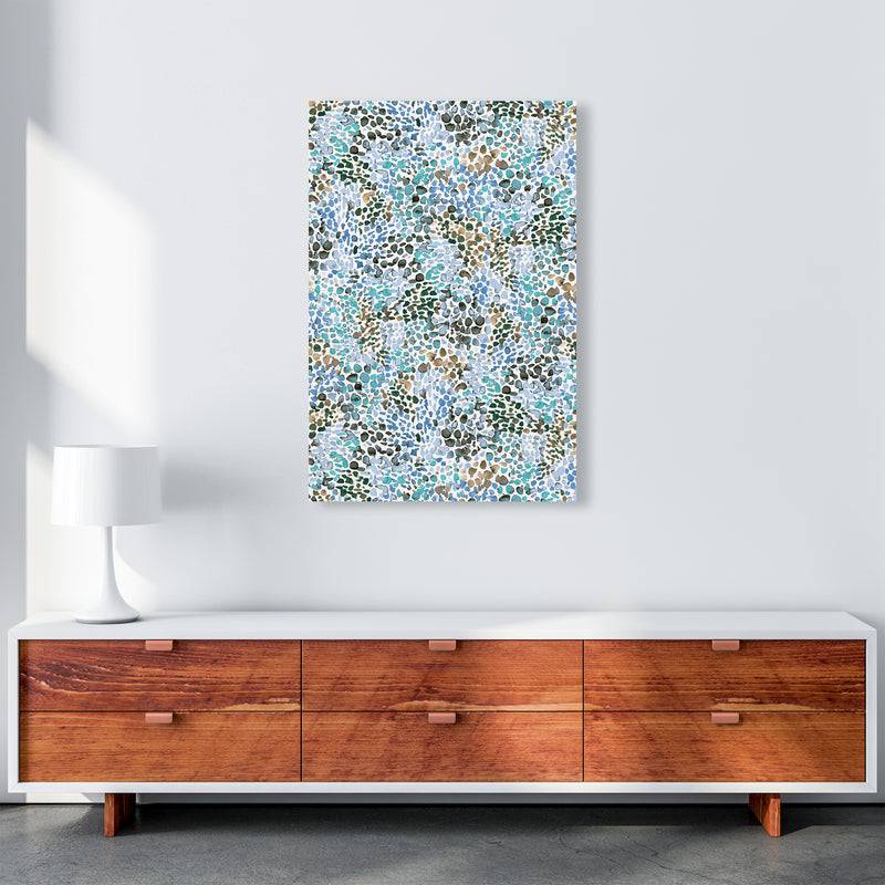 Speckled Watercolor Blue Abstract Art Print by Ninola Design A1 Canvas