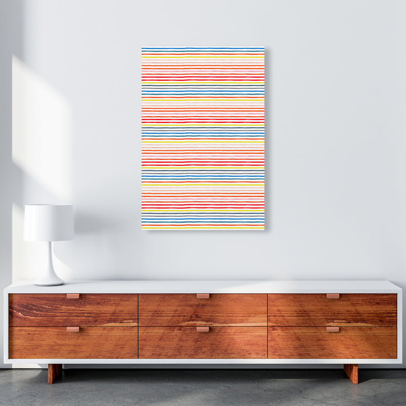 Marker Colorful Stripes Abstract Art Print by Ninola Design A1 Canvas