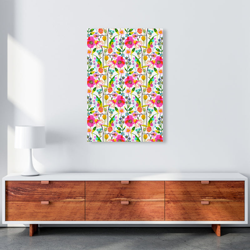 Happy Spring Flowers Abstract Art Print by Ninola Design A1 Canvas