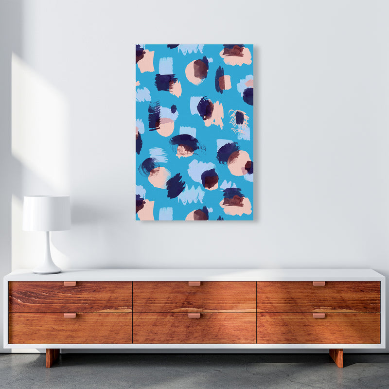 Abstract Stains Blue Abstract Art Print by Ninola Design A1 Canvas