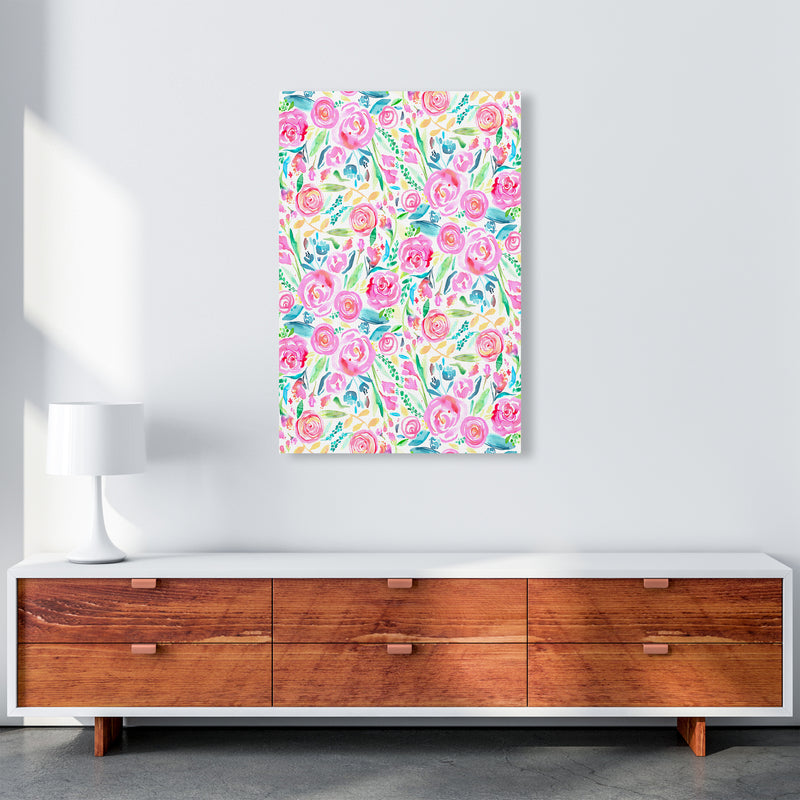 Spring Days Pink Abstract Art Print by Ninola Design A1 Canvas
