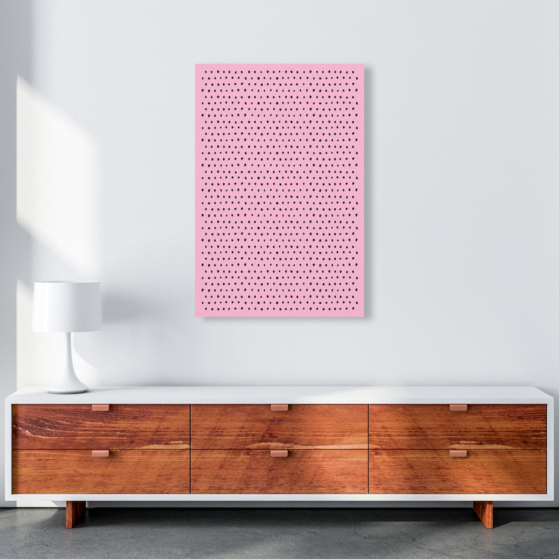 Artsy Dots Pink Abstract Art Print by Ninola Design A1 Canvas