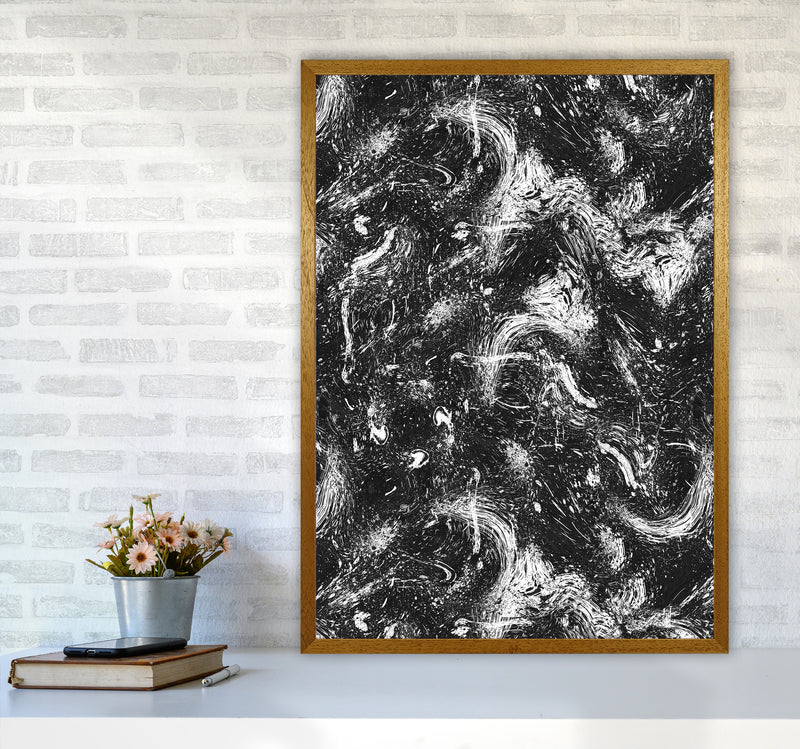 Abstract Dripping Painting Black White Abstract Art Print by Ninola Design A1 Print Only