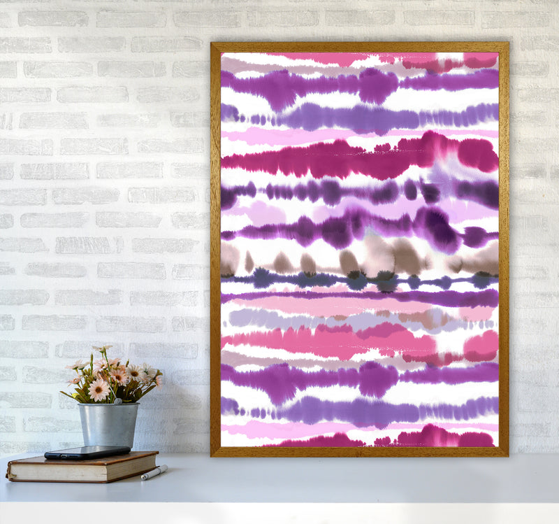 Soft Nautical Watercolor Lines Pink Abstract Art Print by Ninola Design A1 Print Only