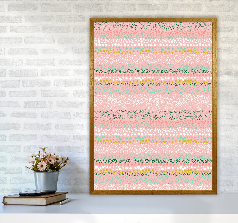 Little Textured Minimal Dots Pink Abstract Art Print by Ninola Design A1 Print Only
