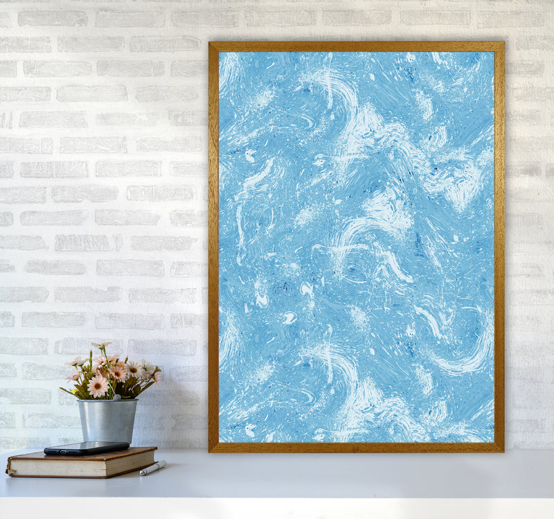 Abstract Dripping Painting Blue Abstract Art Print by Ninola Design A1 Print Only