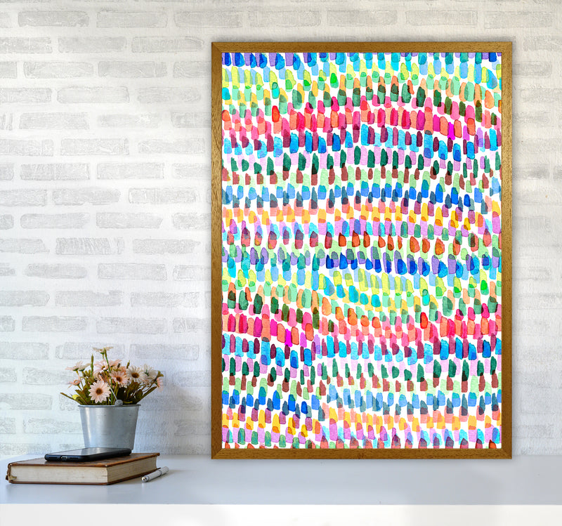 Artsy Strokes Stripes Colorful Abstract Art Print by Ninola Design A1 Print Only