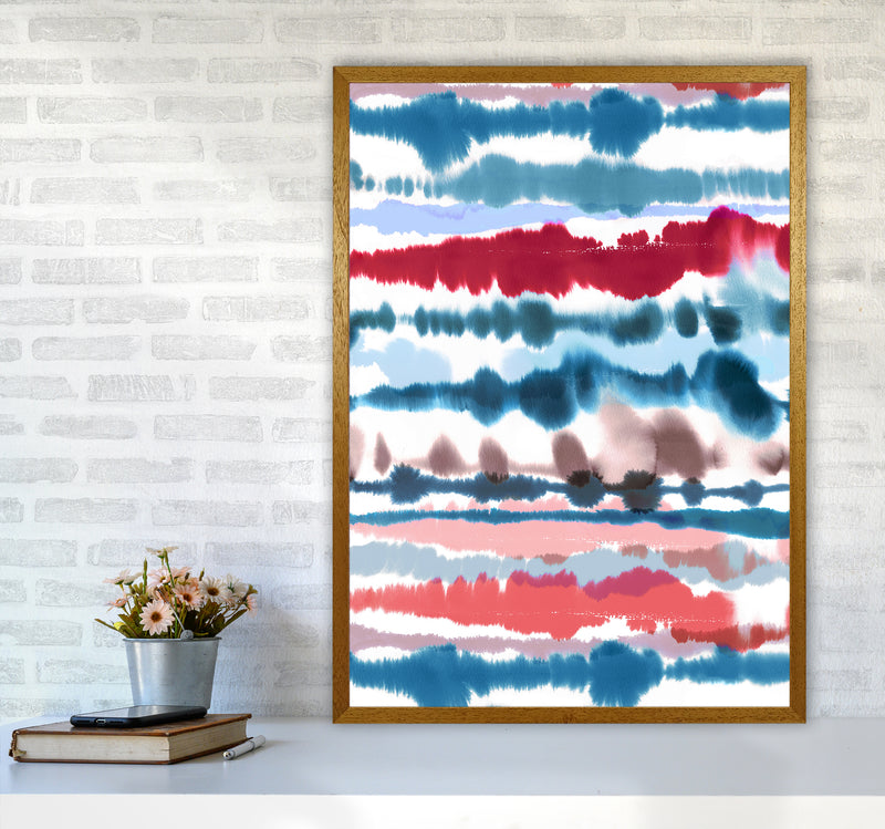 Soft Nautical Watercolor Lines Abstract Art Print by Ninola Design A1 Print Only