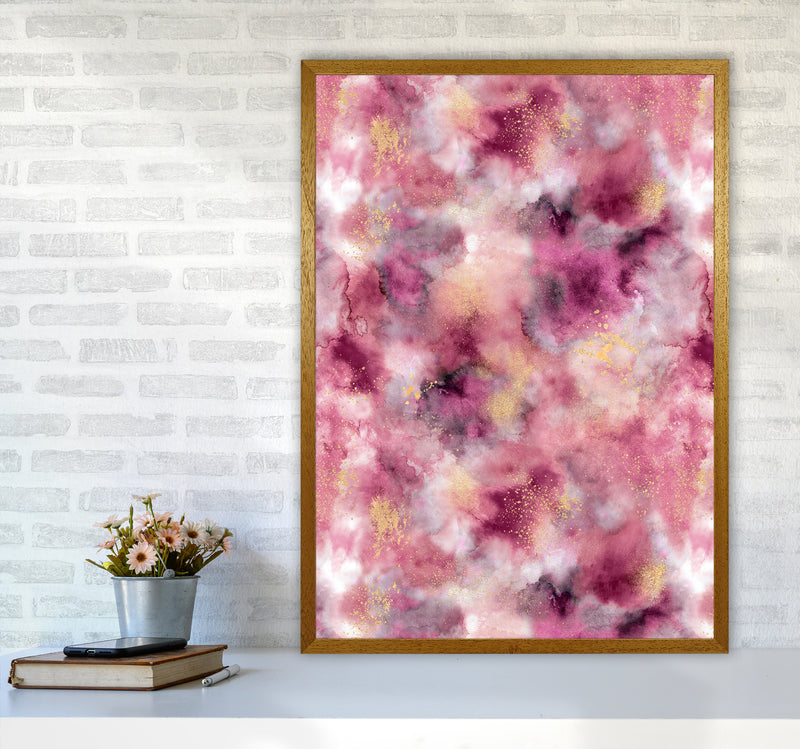Smoky Marble Watercolor Pink Abstract Art Print by Ninola Design A1 Print Only