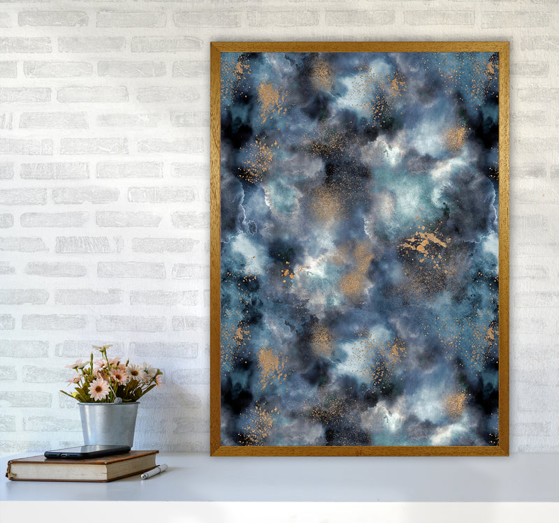 Smoky Marble Watercolor Dark Abstract Art Print by Ninola Design A1 Print Only