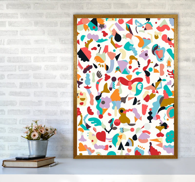 Dreamy Animal Shapes White Abstract Art Print by Ninola Design A1 Print Only