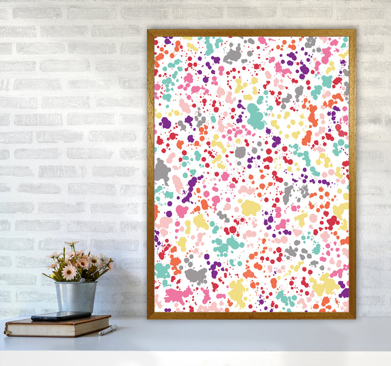 Splatter Dots Multicolored Abstract Art Print by Ninola Design A1 Print Only