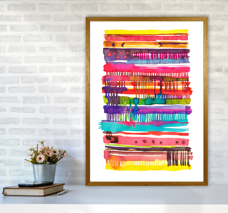 Irregular Watercolor Lines Abstract Art Print by Ninola Design A1 Print Only