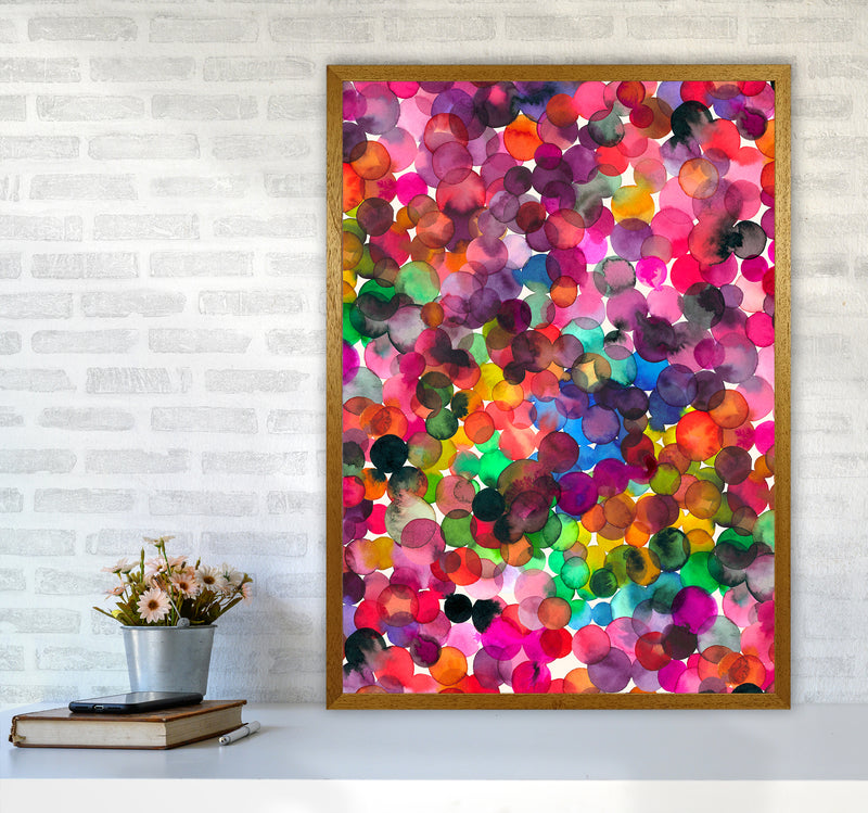 Overlapped Watercolor Dots Abstract Art Print by Ninola Design A1 Print Only