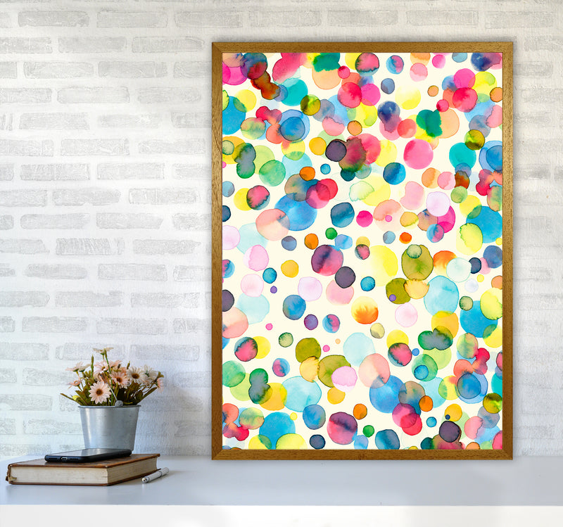 Watercolor Colorful Drops Abstract Art Print by Ninola Design A1 Print Only
