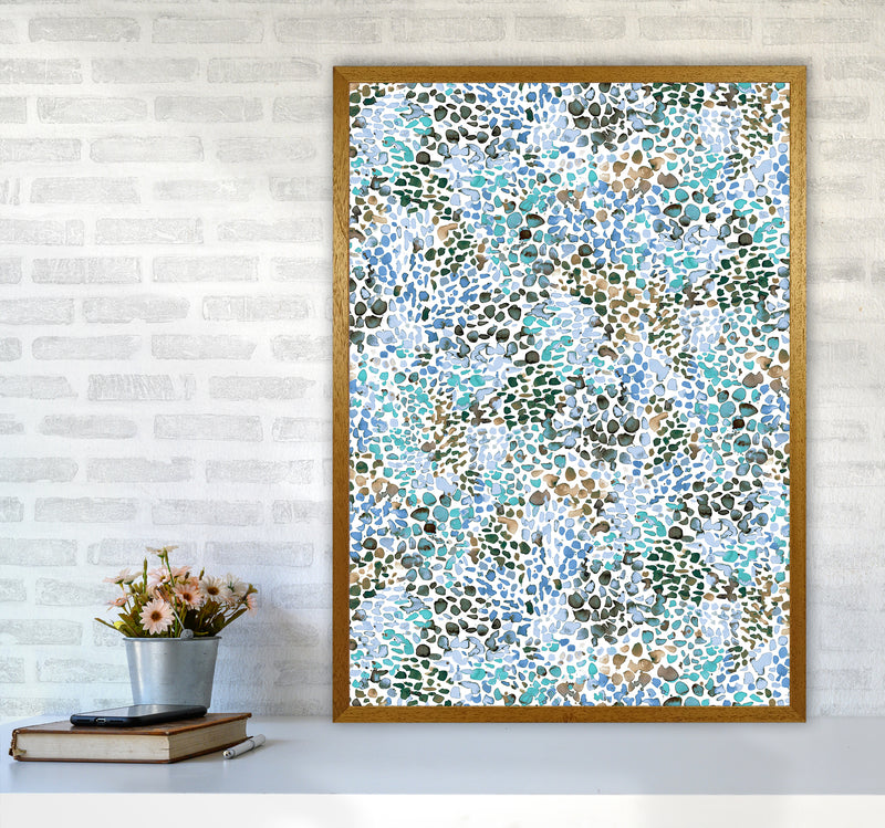 Speckled Watercolor Blue Abstract Art Print by Ninola Design A1 Print Only