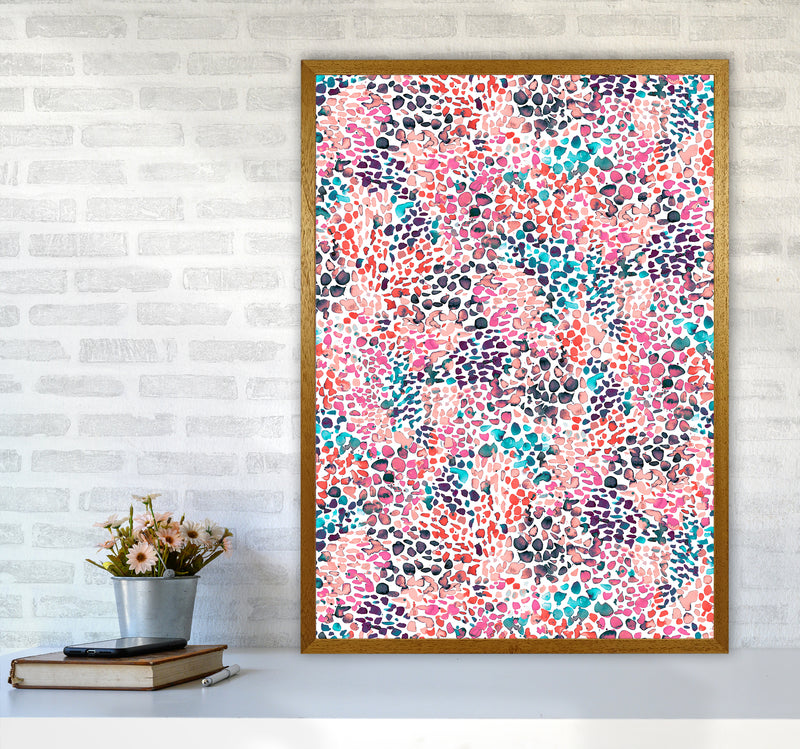 Speckled Watercolor Pink Abstract Art Print by Ninola Design A1 Print Only