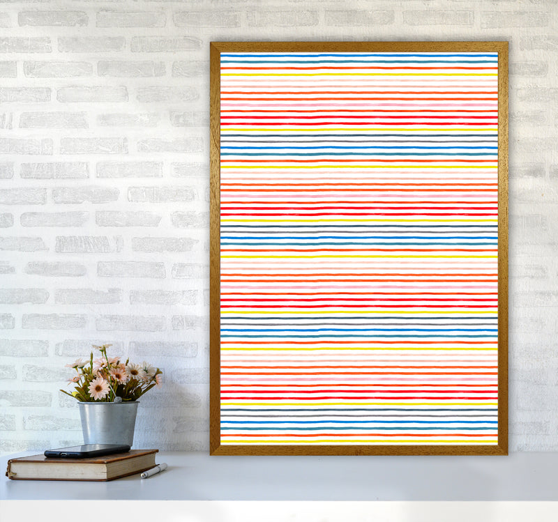 Marker Colorful Stripes Abstract Art Print by Ninola Design A1 Print Only