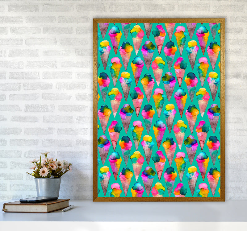 Cute Ice Creams Kids Abstract Art Print by Ninola Design A1 Print Only